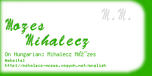 mozes mihalecz business card